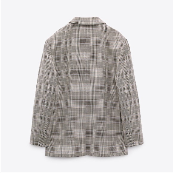 Zara Oversized Plaid Double Breasted Blazer NWOT (Part of Set) - Picture 6 of 6